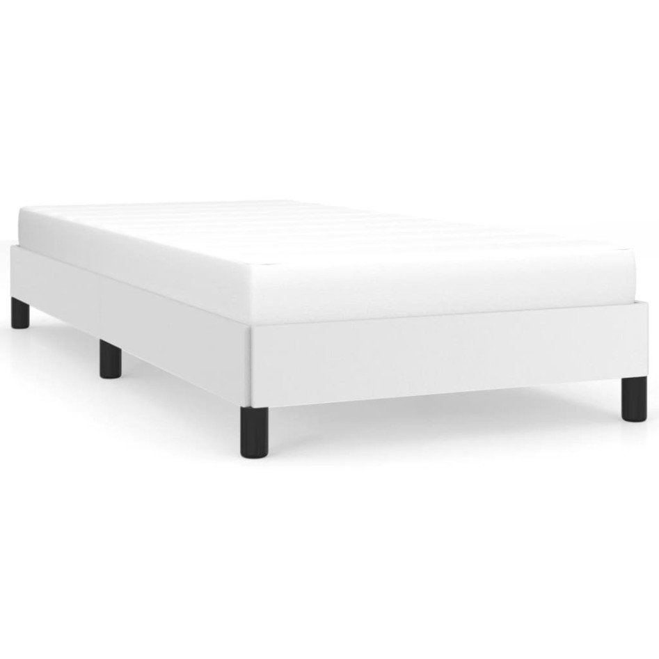 Estructura de cama sin colchón cuero sintético blanco 80x200