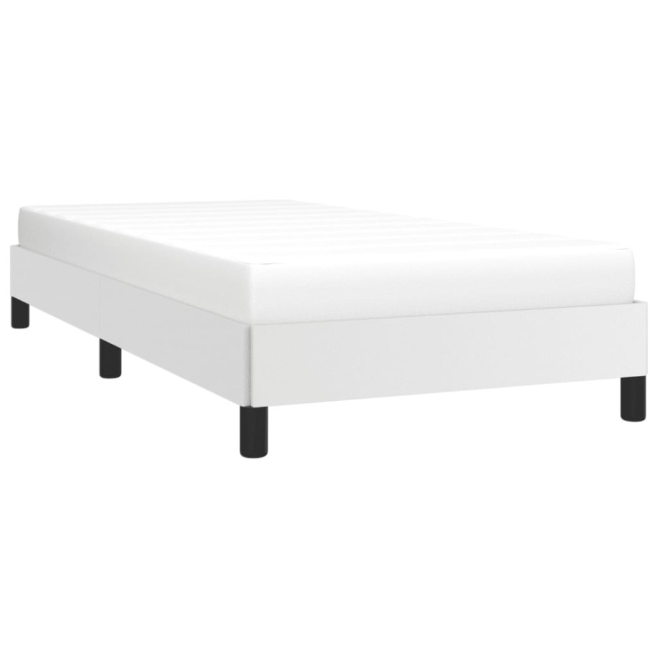 Estructura de cama sin colchón cuero sintético blanco 80x200