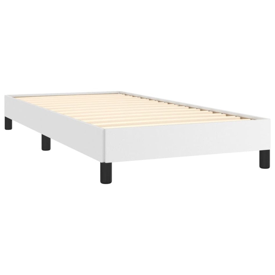 Estructura de cama sin colchón cuero sintético blanco 80x200