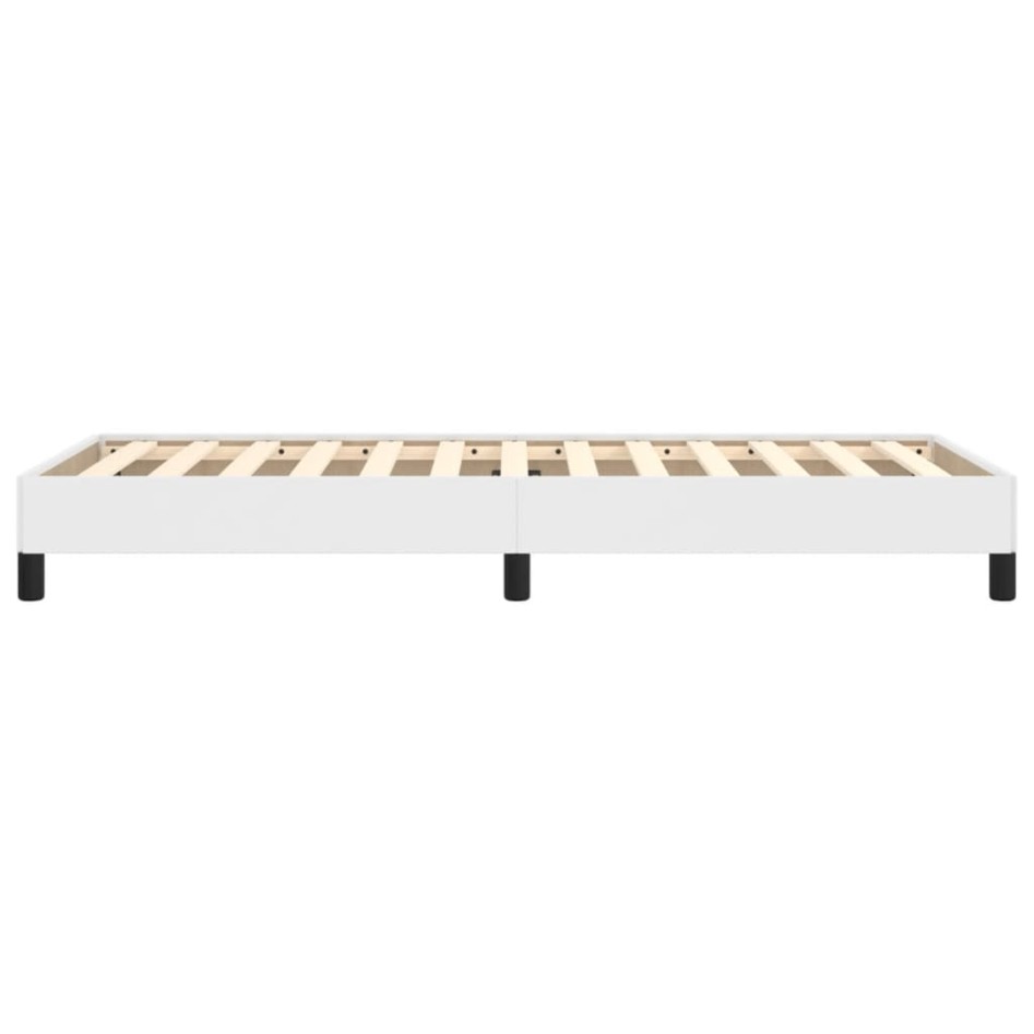 Estructura de cama sin colchón cuero sintético blanco 80x200