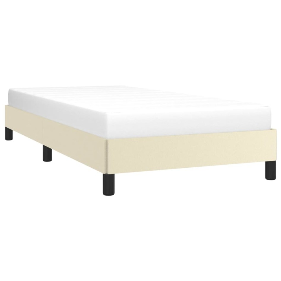 Estructura de cama sin colchón cuero sintético crema 100x200