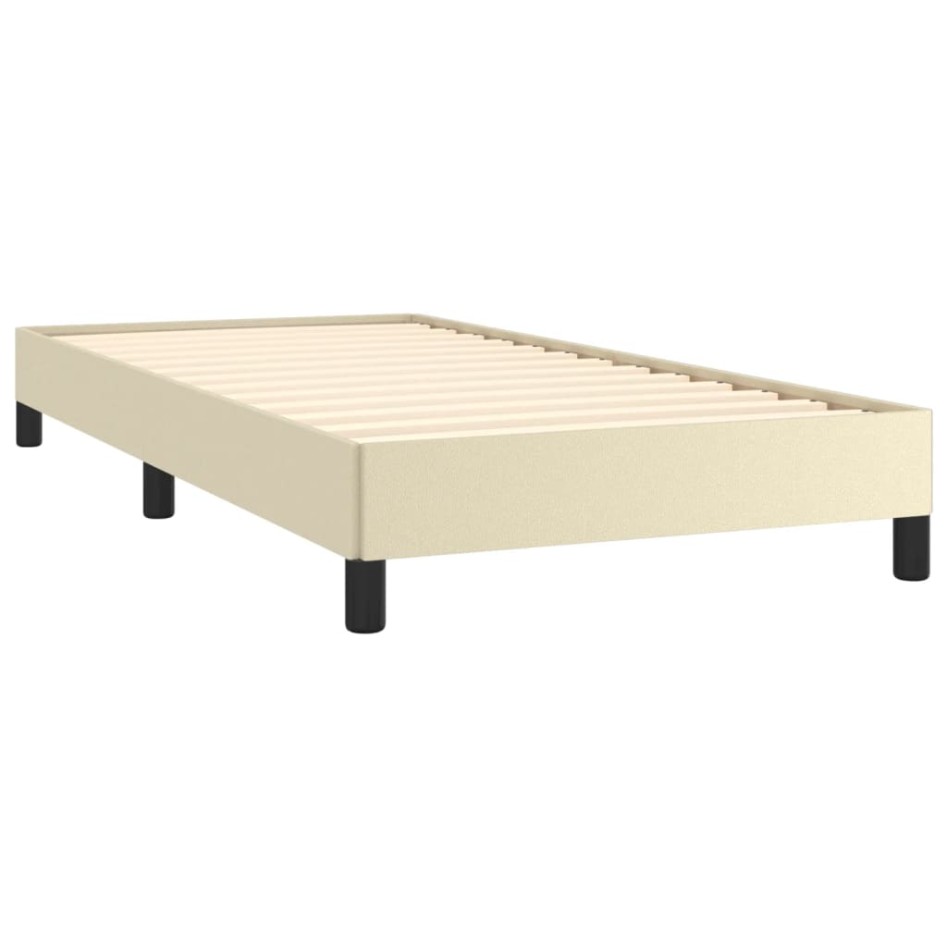 Estructura de cama sin colchón cuero sintético crema 100x200