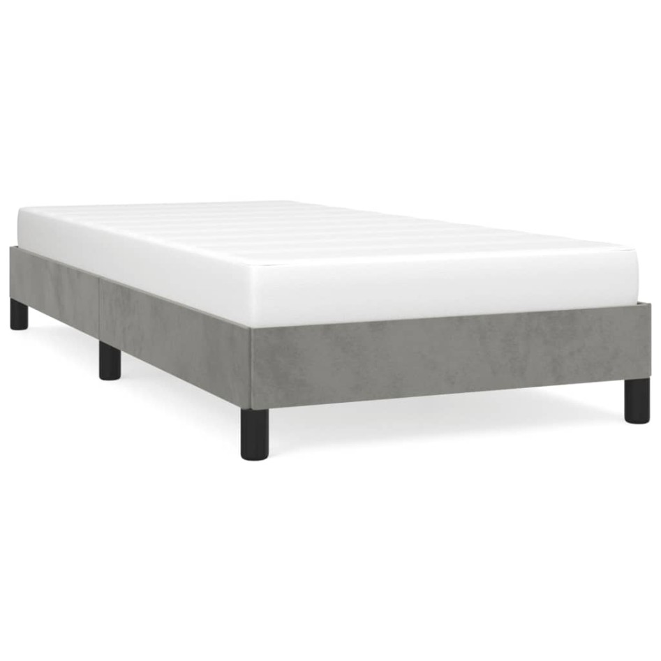 Estructura de cama sin colchón terciopelo gris claro 90x190