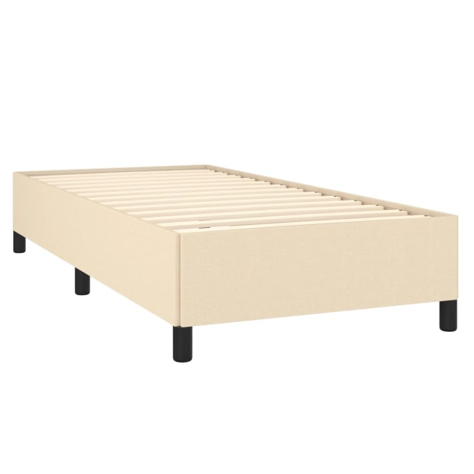 Estructura de cama sin colchón tela crema 90x200