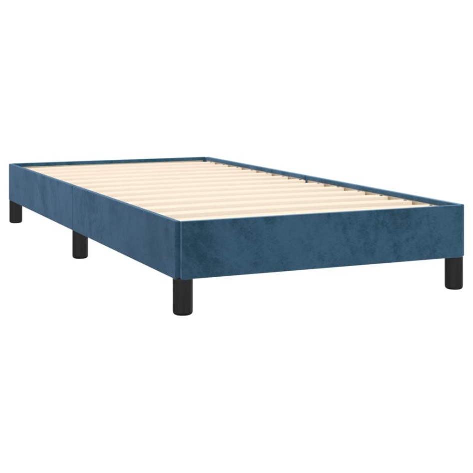 Estructura de cama sin colchón terciopelo azul oscuro 80x200