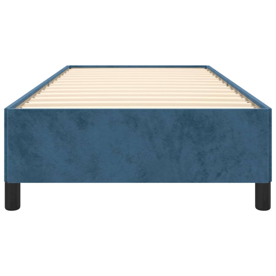 Estructura de cama sin colchón terciopelo azul oscuro 80x200