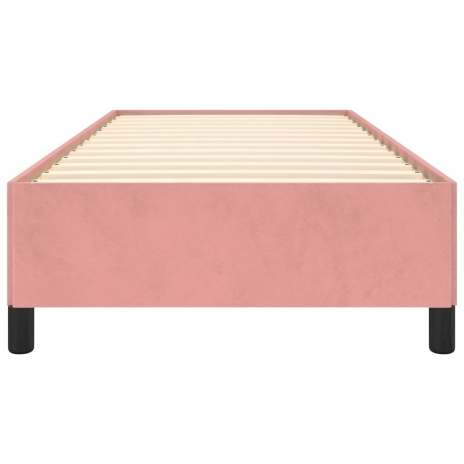 Estructura de cama sin colchón terciopelo rosa 90x190