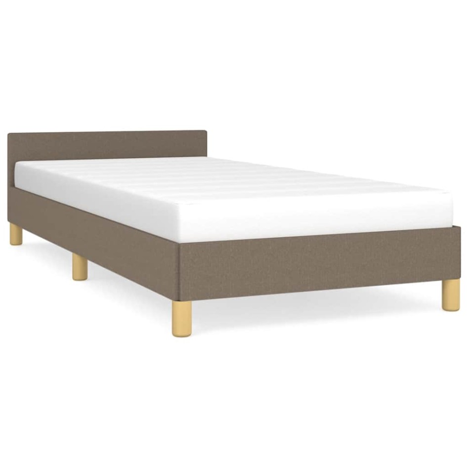 Estructura de cama sin colchón tela gris taupe 100x200