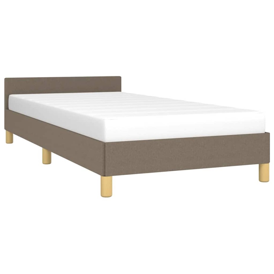 Estructura de cama sin colchón tela gris taupe 100x200