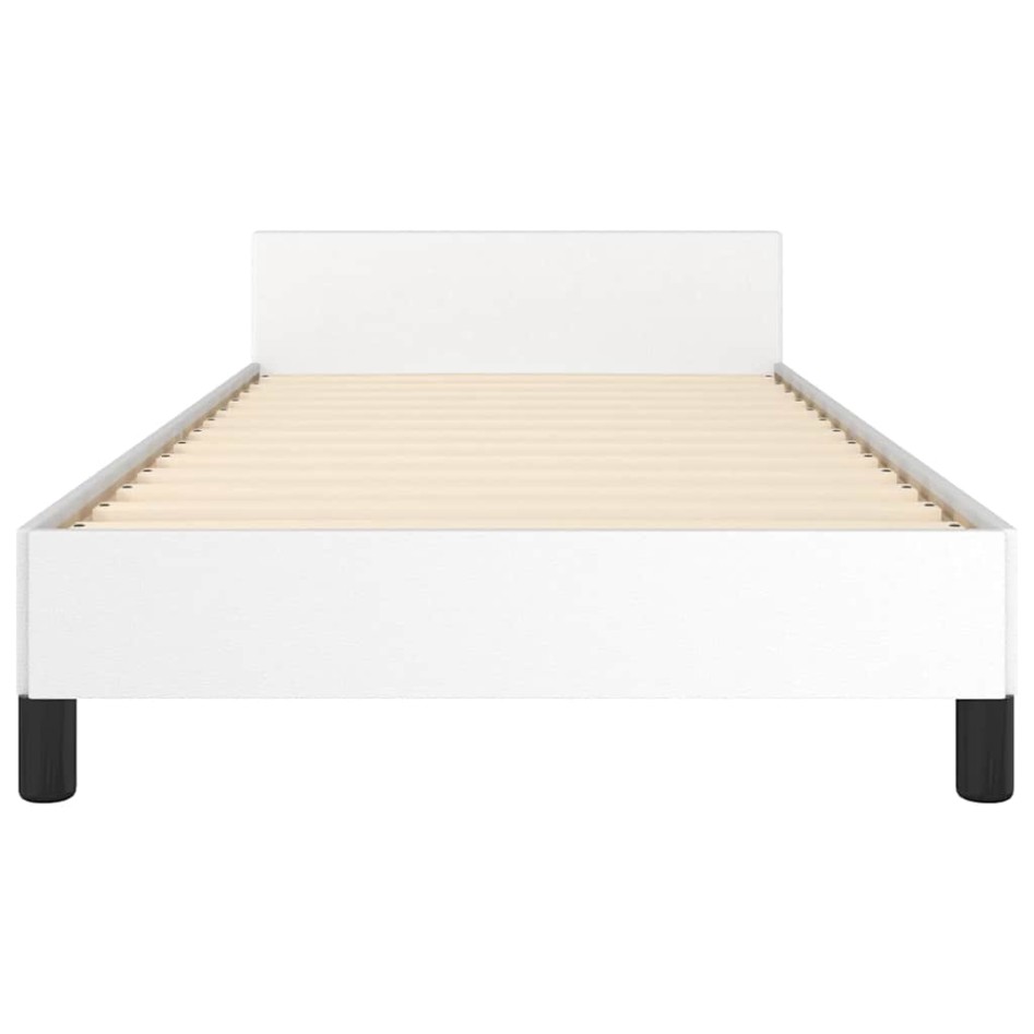 Estructura de cama con cabecero sin colchón blanco 80x200