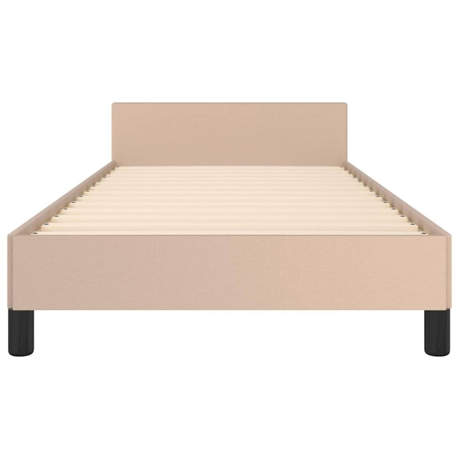 Estructura de cama con cabecero sin colchón capuchino 80x200