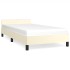 Estructura de cama con cabecero sin colchón crema 100x200