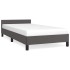 Estructura de cama con cabecero sin colchón gris 100x200
