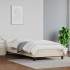 Estructura de cama con cabecero sin colchón crema 90x200