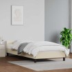 Estructura de cama con cabecero sin colchón crema 90x200 cm