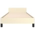 Estructura de cama con cabecero sin colchón crema 90x200