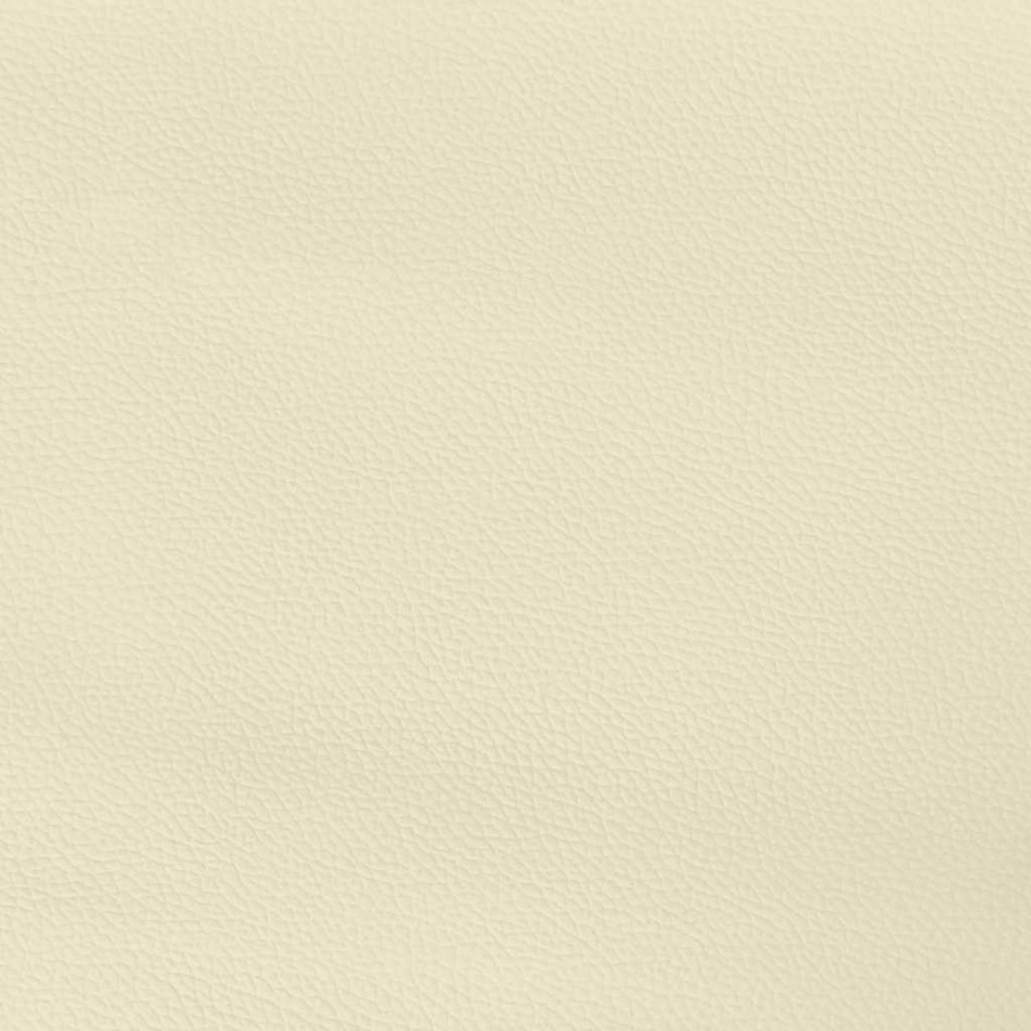 Estructura de cama con cabecero sin colchón crema 90x200