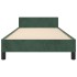 Estructura de cama sin colchón terciopelo verde oscuro