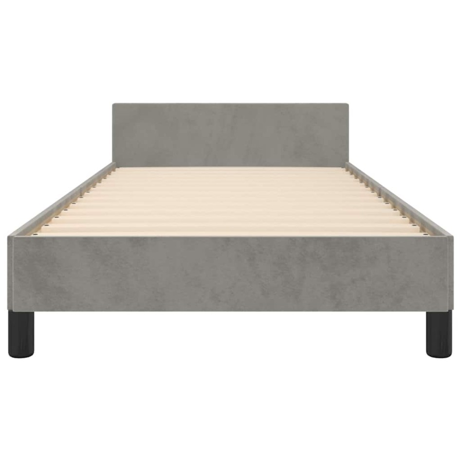Estructura de cama sin colchón terciopelo gris claro 90x200