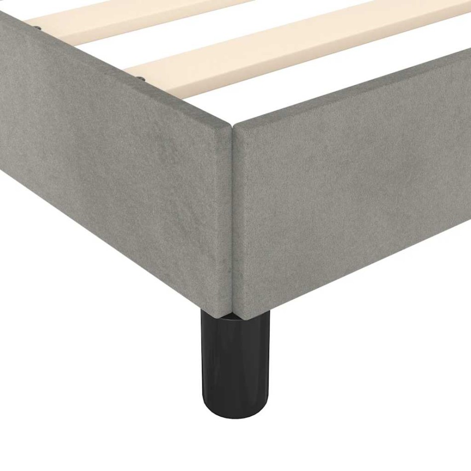 Estructura de cama sin colchón terciopelo gris claro 90x200