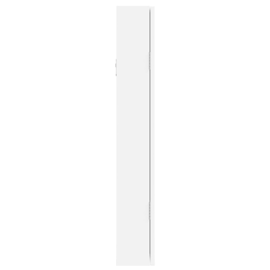 Espejo con joyero de pared blanco 37,5x10x67