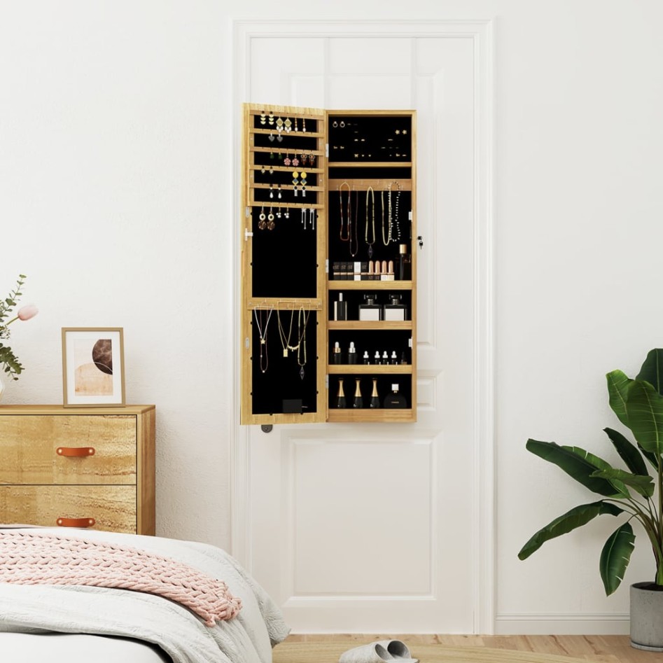 Espejo con joyero y luces LED para