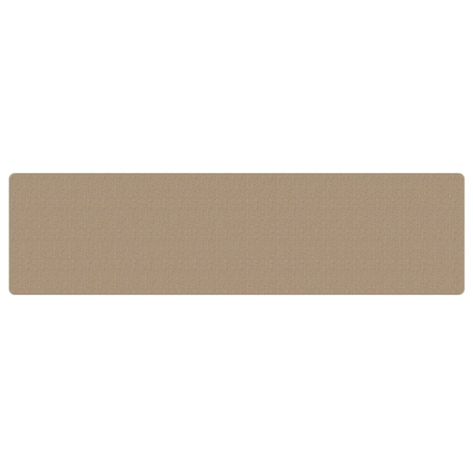 Alfombra de pasillo con aspecto de sisal color arena 80x300