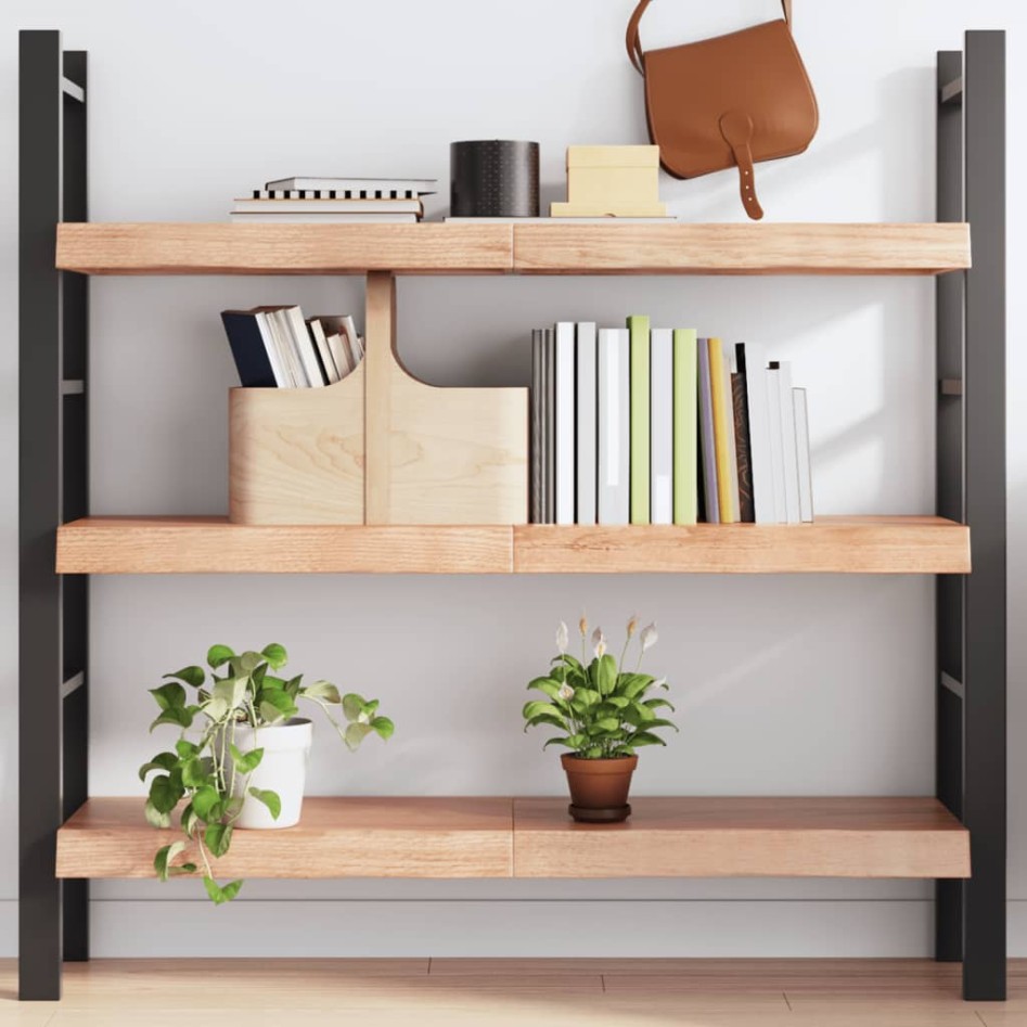 Estante pared madera roble tratada marrón claro 120x40x(2-6)