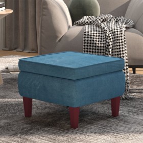 Taburete con patas de madera terciopelo