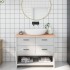 Encimera de baño madera maciza sin tratar 100x30x(2-4)