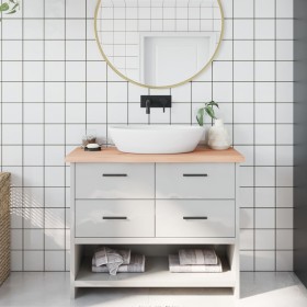 Encimera de baño madera maciza sin tratar 100x30x(2-4)