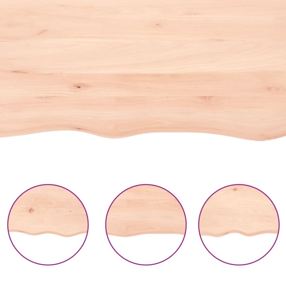 Encimera de baño madera maciza sin tratar 100x30x(2-4)