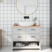 Encimera de baño madera maciza sin tratar 100x40x2 cm
