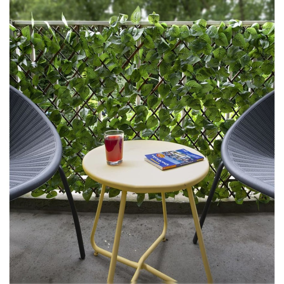 Nature Enrejado de jardín con palma de laurel hojas verdes 90x180