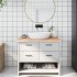 Encimera de baño madera maciza sin tratar 100x60x(2-4)