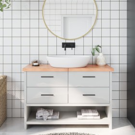Encimera baño madera maciza tratada marrón claro