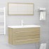 Set de muebles de baño 2 pzas contrachapada roble