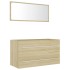 Set de muebles de baño 2 pzas contrachapada roble