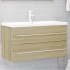 Set de muebles de baño 2 pzas contrachapada roble