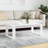 Mesa de centro madera de ingeniería blanco brillo 102x50x35