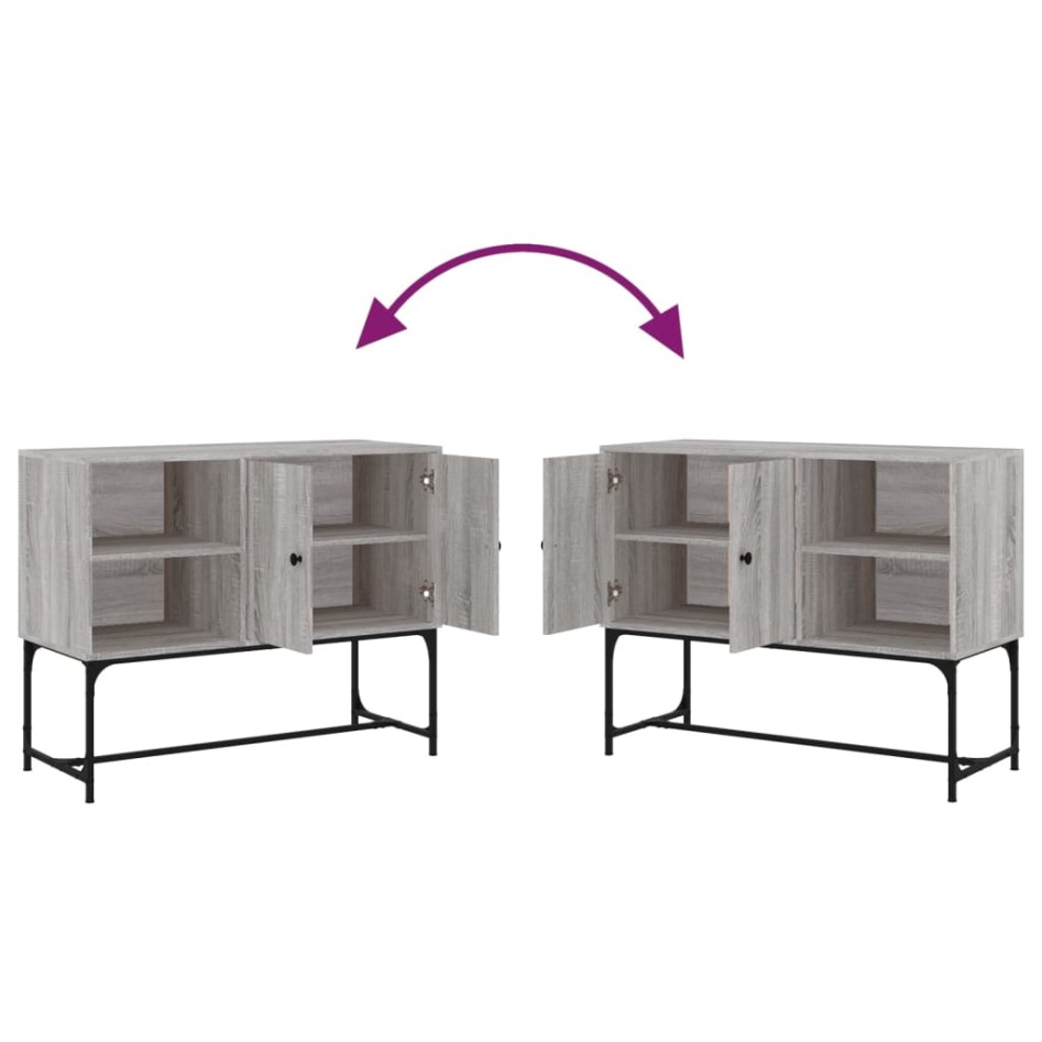 Aparador de madera de ingeniería gris Sonoma 100x40x79,5