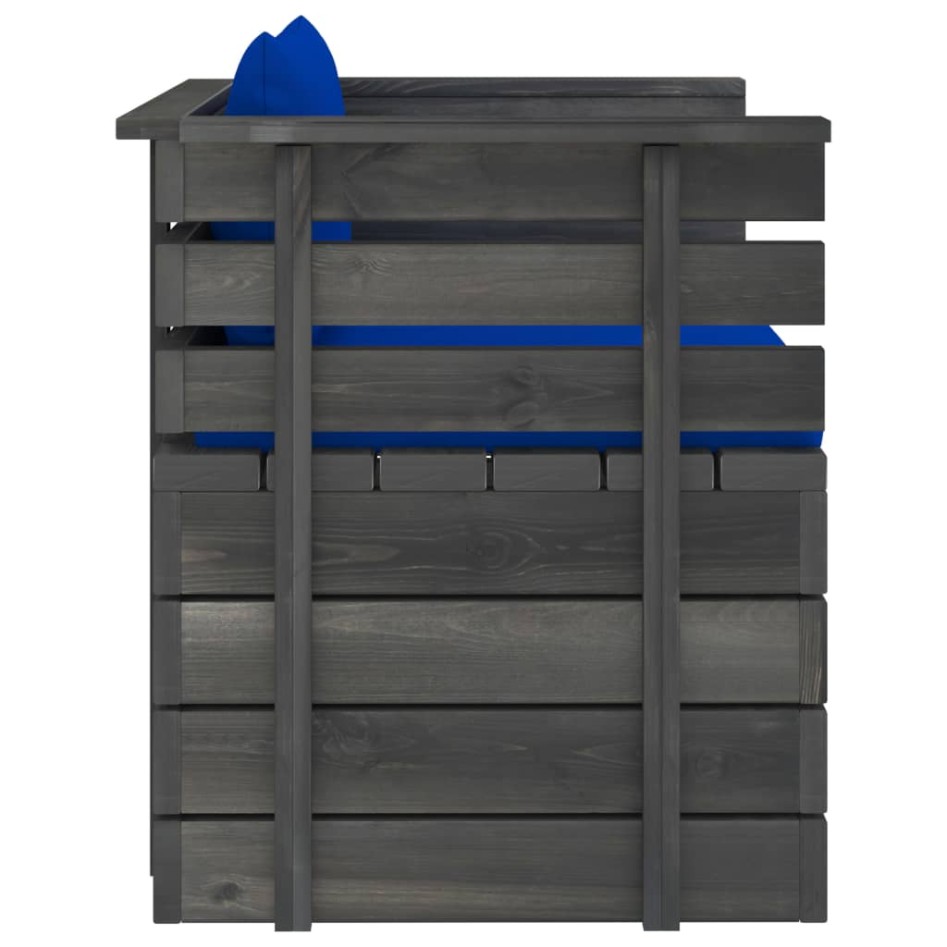 Sillón de jardín con cojines madera de