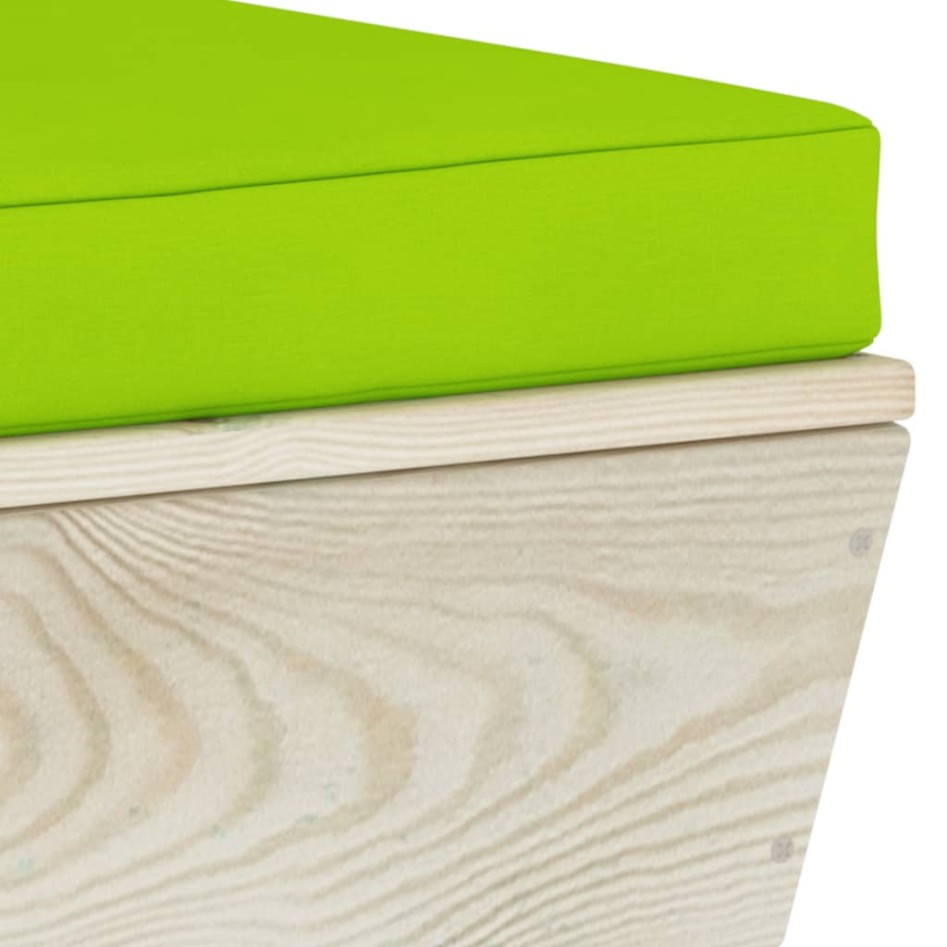 Sofá de esquina de palets de jardín cojines abeto