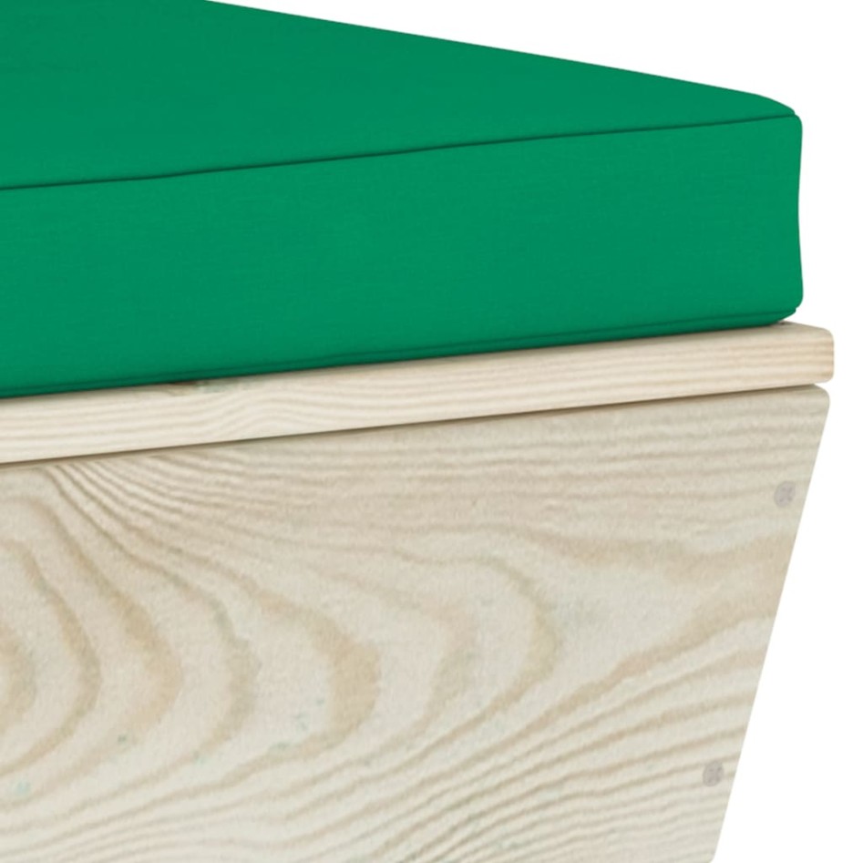 Sofá central de palets jardín cojines madera abeto