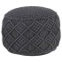 Puf de macramé hecho a mano algodón gris antracita 45x30