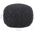 Puf de macramé hecho a mano algodón gris antracita 45x30