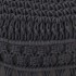 Puf de macramé hecho a mano algodón gris antracita 45x30