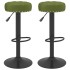 Taburetes de cocina 2 uds terciopelo verde