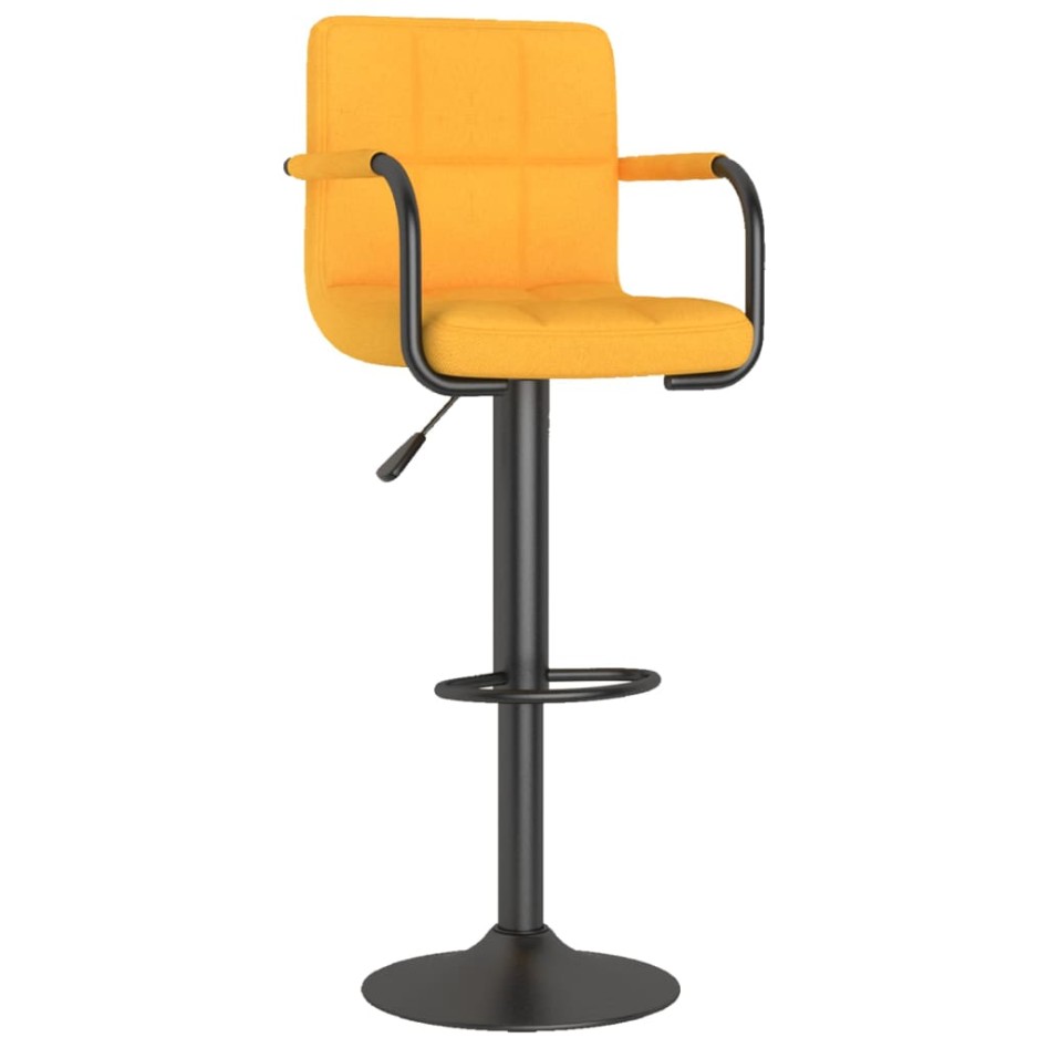 Taburete de cocina de tela amarillo