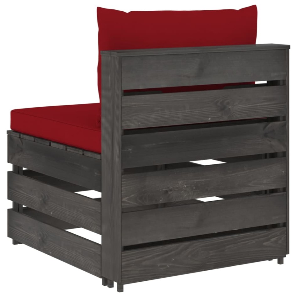 Sofá central seccional con cojines madera impregnada